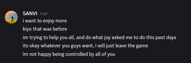 Warning chat screenshot